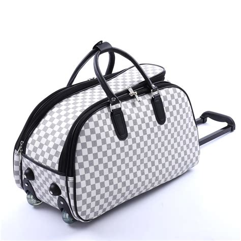 New Ladies Women's Travel Holdall Trolley Luggage Bag With Wheels ...