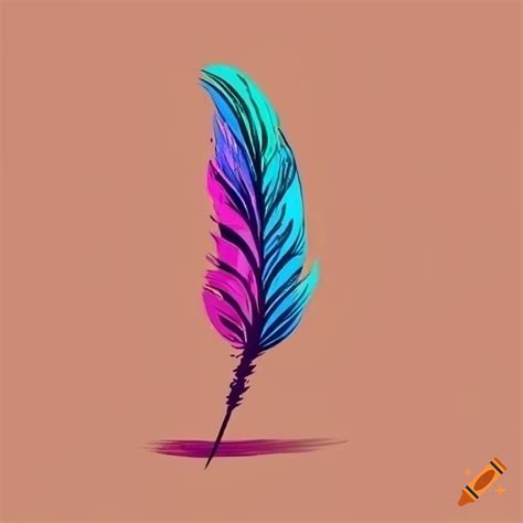 Colorful feather logo on Craiyon