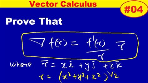 #03 Vector Differentiation | Gradient of function f(r) | delf(r) | prove that ∇f(r)=(f'(r))/r r ...