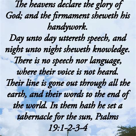 Psalm 19:1-4 | Kjv verses, Psalms, Psalm 19