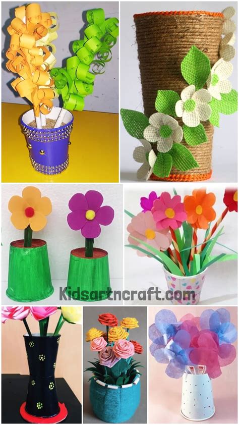 Paper Cup Flower Vase Crafts For Kids - Kids Art & Craft