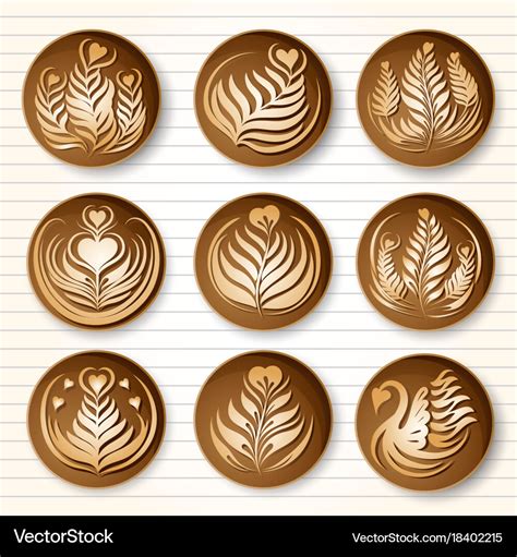 Latte art coffee Royalty Free Vector Image - VectorStock