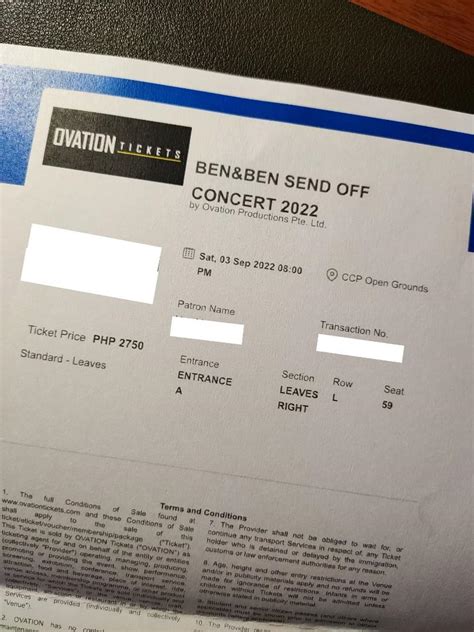 Ben & Ben Send Off Concert Ticket (Leaves), Tickets & Vouchers, Event ...