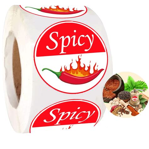 Buy Fluorescent Spicy Stickers Grocery Store Food Warning Spicy Labels Adhesive Stickers for ...