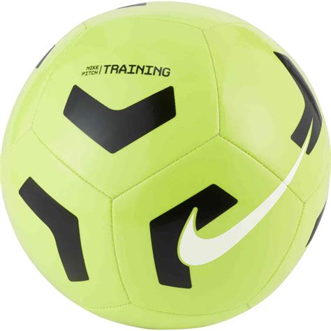 Nike Pitch Training Practice Soccer Ball - Volt & Black with White ...