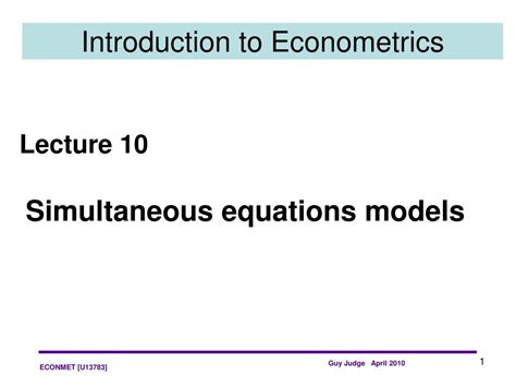 PPT - Introduction to Econometrics PowerPoint Presentation - ID:773573