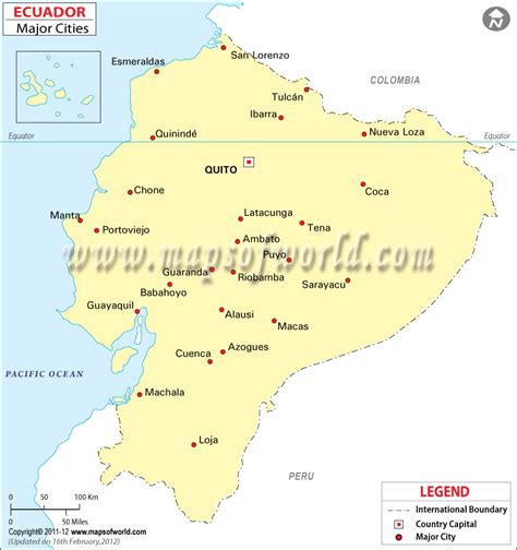 Cities in Ecuador | Ecuador City Map