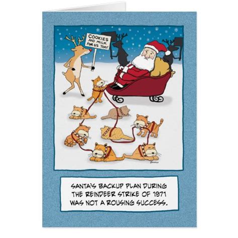 Funny Christmas: Santa's Sleigh Cats Card | Zazzle