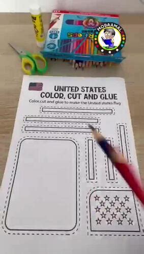 American Flag Craft : Cut and Glue | Us Flag Craft For Memorial Day ...