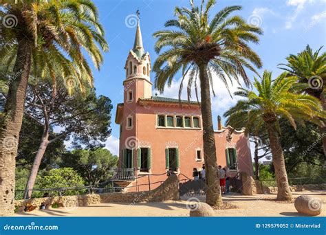 Gaudi House Museum in Guell Park, Barcelona, Spain Editorial ...