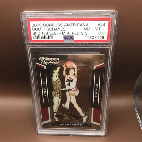 2008-09 Donruss Americana Dolph Schayes Mirror Red Auto Autograph 30/655 PSA 8.5 | eBay