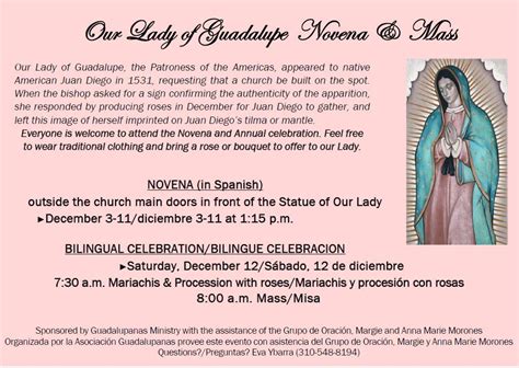 Our Lady of Guadalupe Novena & Mass - Holy Trinity Parish - San Pedro, CA