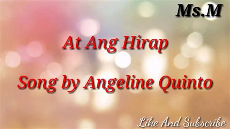 At Ang hirap-Angeline Quinto(lyrics) - YouTube