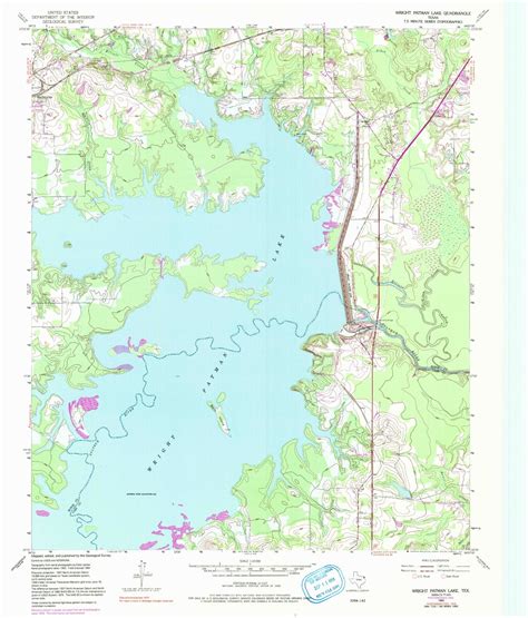 Classic USGS Wright Patman Lake Texas 7.5'x7.5' Topo Map – MyTopo Map Store