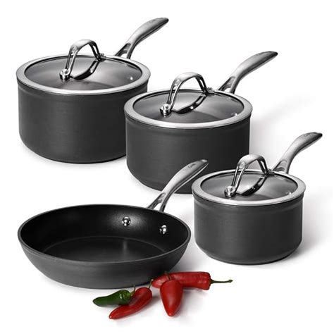 ProCook Professional Anodised Non-Stick Cookware Set | 4 Piece | Induction Pans with Toughened ...