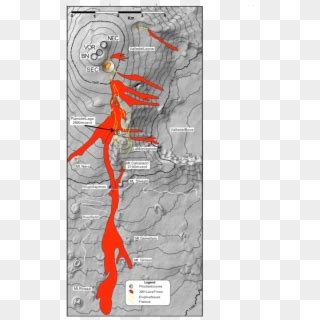 Hawaii Lava Flow Map - Mt Etna Lava Flow Map 2001, HD Png Download - 850x1202(#3190546) - PngFind