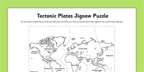 Tectonic Plates Jigsaw Puzzle Activity - tectonic plates, jigsaw puzzle, activity, jigsaw ...