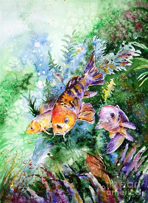 Aquarium by Zaira Dzhaubaeva | Watercolor fish, Watercolor artists, Fish painting