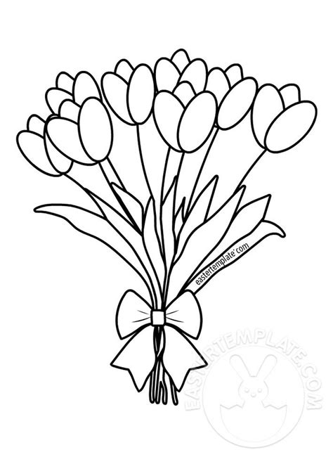Bouquet of tulips - Easter Template