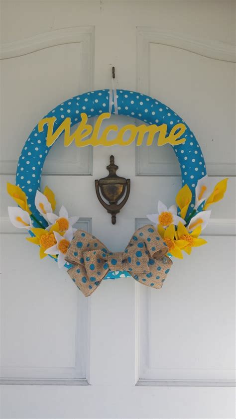 Ribbon wreath spring wreath flower wreath