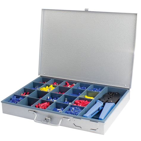 Insulated Terminal Kit Assortment with Ratchet Crimper, Steel Heavy ...