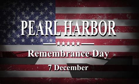 an american flag with the words pearl harbor remembrance day 7 december ...