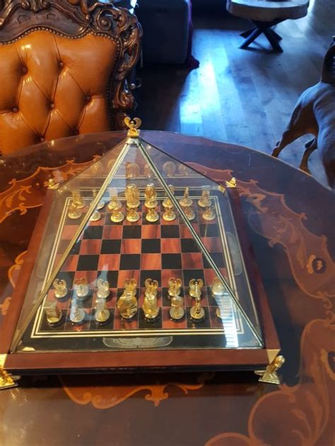 Franklin Mint - Chess set - Empire Style - wood gold metal - Catawiki