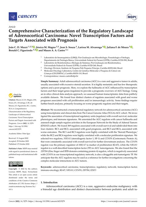 (PDF) Comprehensive Characterization of the Regulatory Landscape of Adrenocortical Carcinoma ...