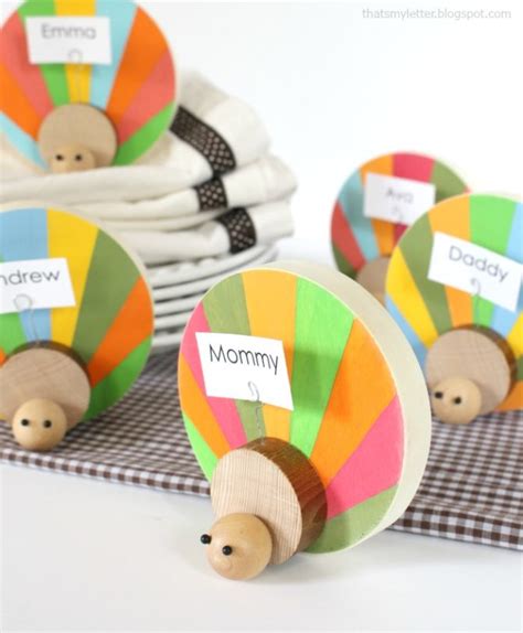 DIY Wood Turkey Place Card Holders - Lolly Jane