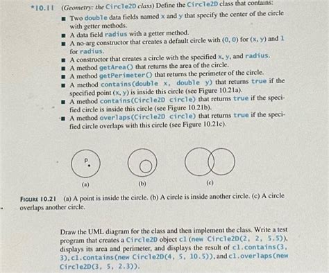 Solved *10.II (Geometry: the Circle2D class) Define the | Chegg.com