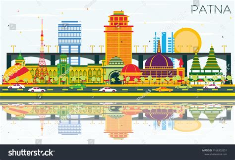 Patna India City Skyline Color Buildings Stock Vector (Royalty Free ...