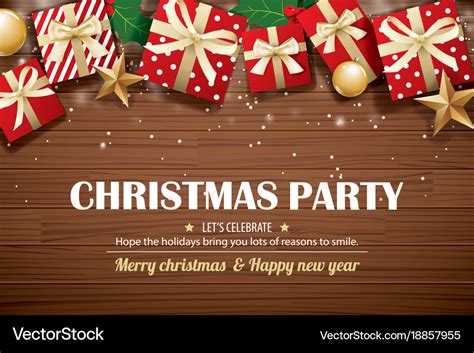 Christmas party poster background design template Vector Image