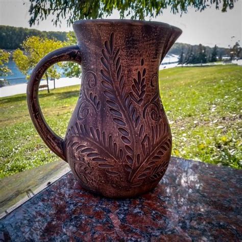 Ceramic jug for wine and various drinks. Pottery Clay handmade | Etsy ...