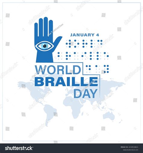 January 4th World Braille Day Background Stock Vector (Royalty Free ...