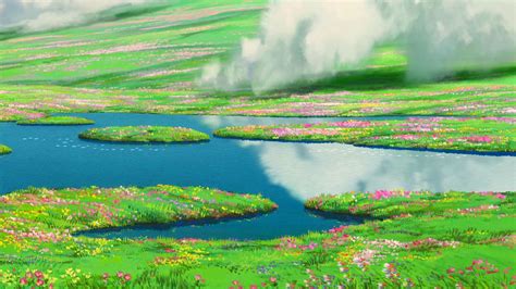 Meadows (from Howl's Moving Castle) [1920x1080] | Studio ghibli background, Howls moving castle ...