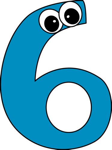 Cartoon Number Six Clip Art - Cartoon Number Six Image | Number six, Math number cards, Clip art