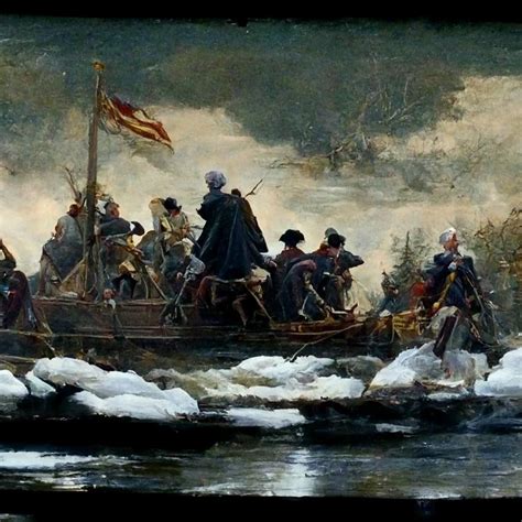 George Washington crossing the Delaware River : r/midjourney