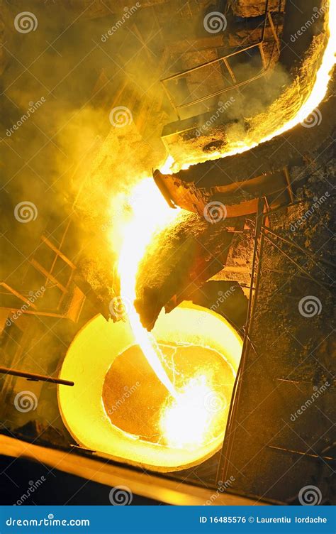 Pouring molten steel stock photo. Image of blast, heavy - 16485576