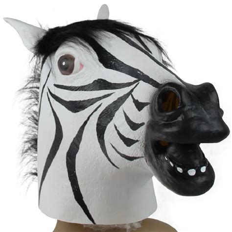 Zebra Mask 2017 New Halloween Mask Realistic Latex Horse Head Interesting Party Masquerade Masks ...