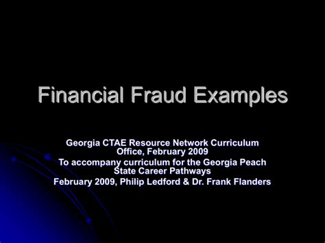 Examples of Fraud Investigations