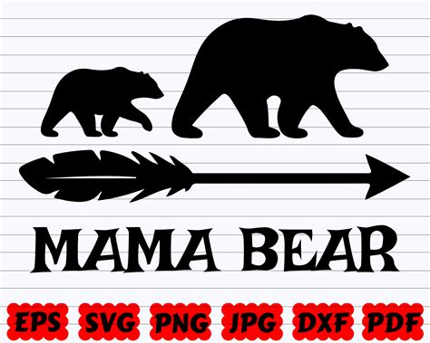 Mama Bear SVG Mama Bear Silhouette Baby Bear SVG Baby SVG | Etsy