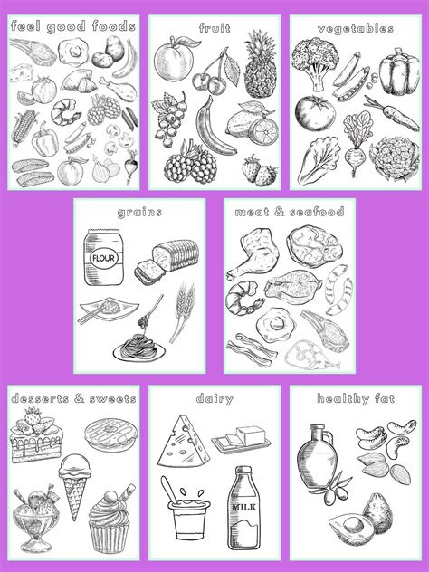 8 Food Coloring Pages by Category - Literacy Learn