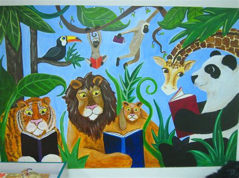 Alburg, VT Public Library Children's Mural | A jungle-inspir… | Flickr