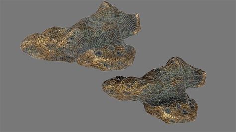 Asteroid Set (gold) - 3D Model by icekazim