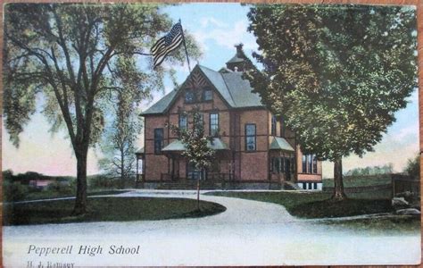 Pepperell, MA 1909 Postcard: High School Building - Massachusetts Mass ...