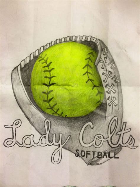 Softball drawing | Sports drawings, Softball, Easy drawings