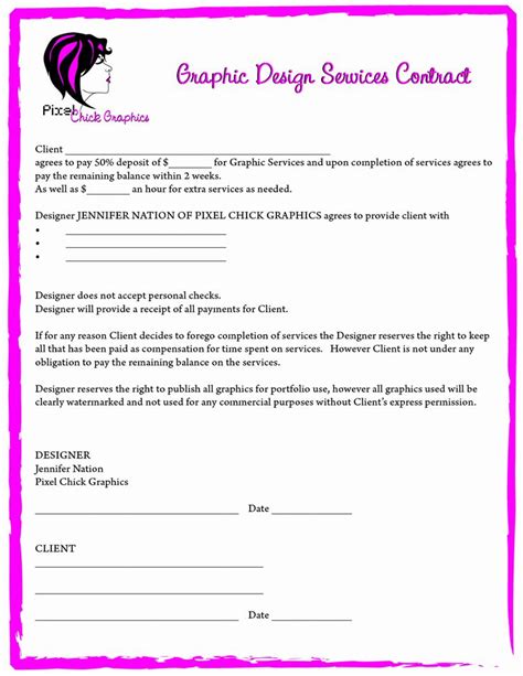 Graphic Design Contract Template Pdf Awesome Graphic Designer Contract ...