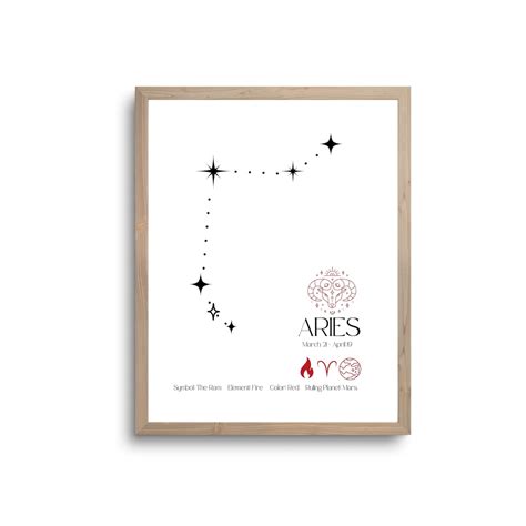 Aries Constellation Print Printable Wall Art Constellation - Etsy