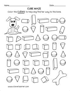 Free cube worksheets for children