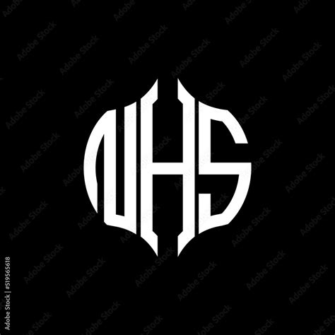 NHS letter logo. NHS best black background vector image. NHS Monogram ...